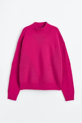 H&M+ Knit Mock Turtleneck Sports Sweater