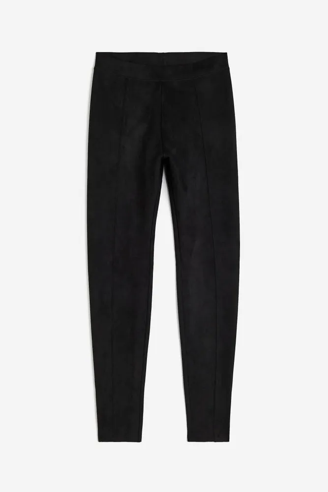 Skinny-fit pintuck leggings with zipped hems
