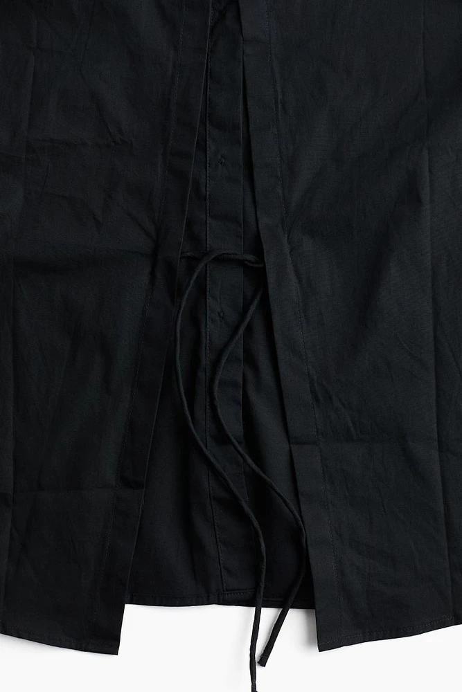 Open-back Poplin Shirt