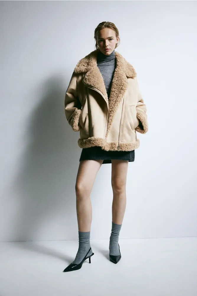 Oversized Fit Teddy Jacket