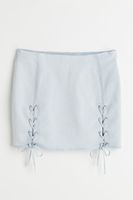 Lacing-detail Denim Skirt