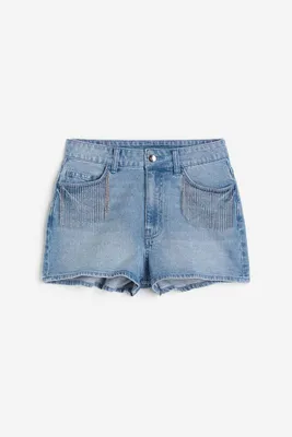 Embellished Denim Shorts