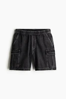 Loose Denim Cargo Shorts