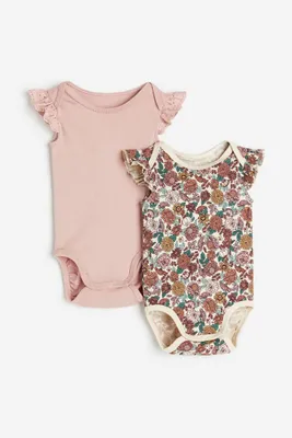 2-pack Picot-trimmed Bodysuits