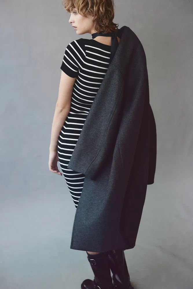 Rib-knit Midi Dress