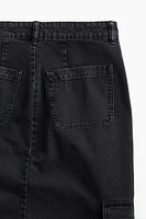 Denim Cargo Skirt