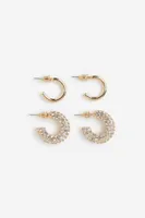 2 Pairs Hoop Earrings