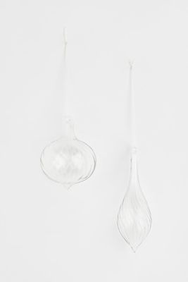 2-pack Glass Christmas Ornaments
