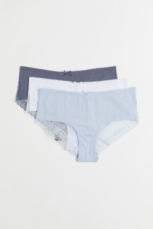 H&M 3-pack Cotton and Lace Hipster Briefs