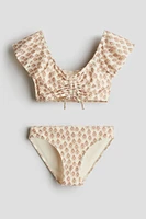 Flutter-sleeved 2-piece Swimsuit