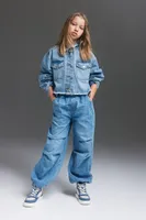Pantalon parachute en denim