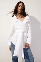 Poplin Wrap Blouse