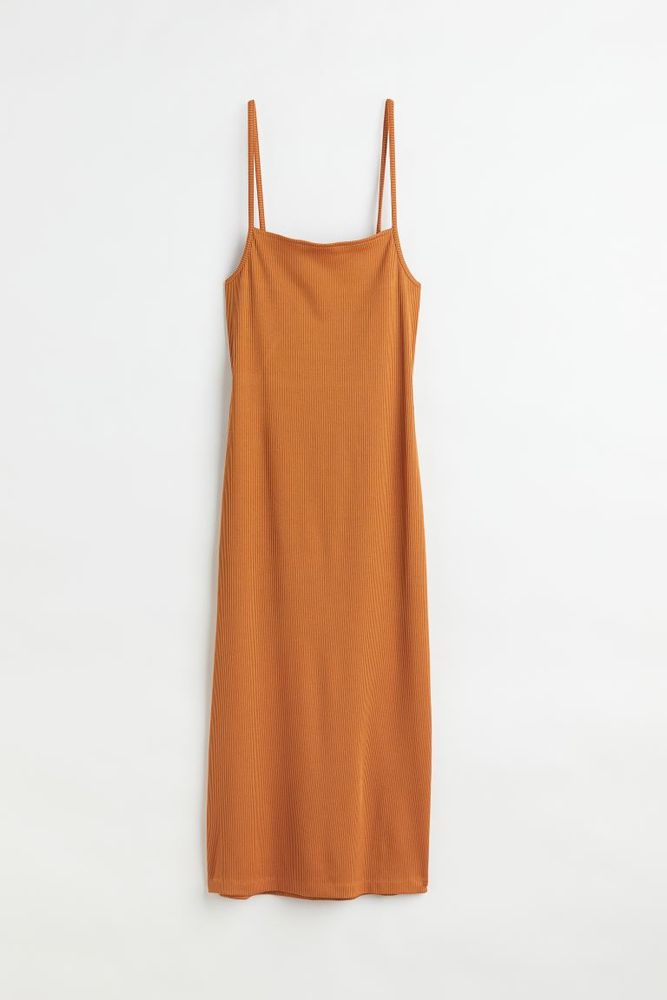 Open-backed ribbed jersey dress