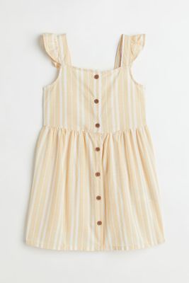 Flounce-trimmed Cotton Dress