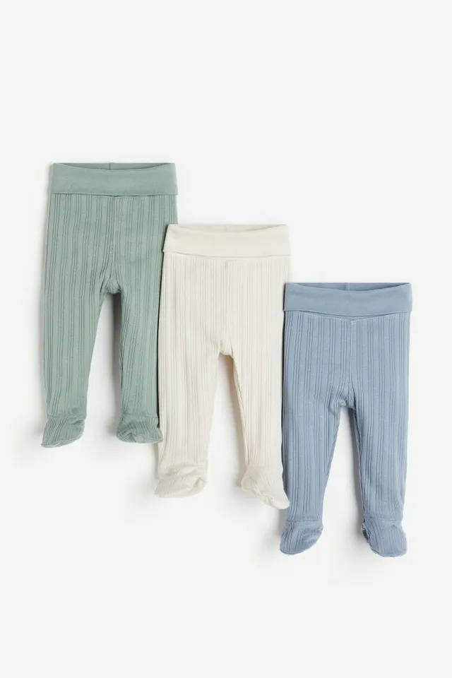 H&M 3-pack Ribbed Cotton Leggings