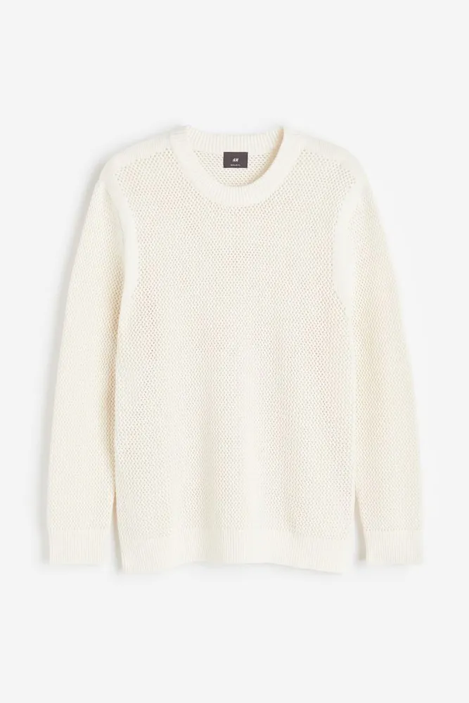 Regular Fit Hole-knit Sweater