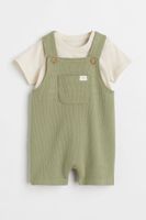 2-piece Cotton T-shirt and Overalls Set