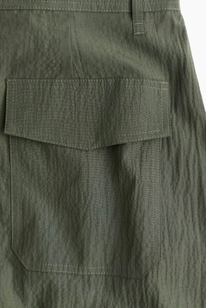 Textured-weave Cargo Pants