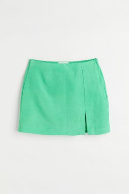 Short Linen-blend Skirt