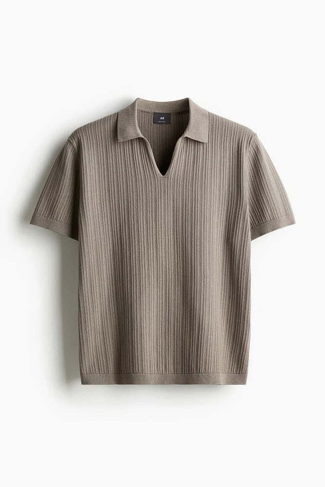 Regular Fit Ribbed Polo Shirt