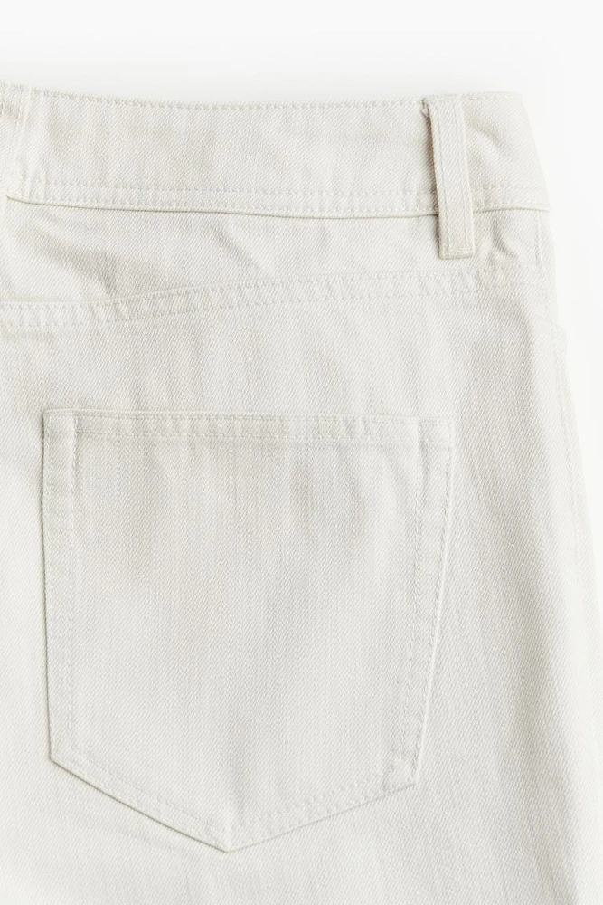 Flared Creased Twill Pants