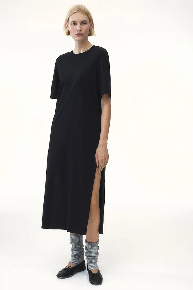 T-shirt Dress with Shoulder Pads