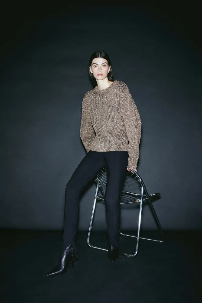 H&M Shimmery Rib-knit Sweater