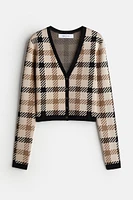 Jacquard-knit Cardigan