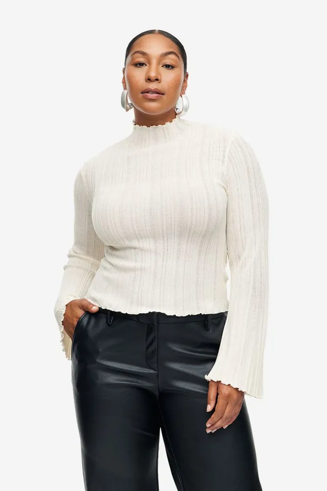 Rib-knit Mock Turtleneck Sweater