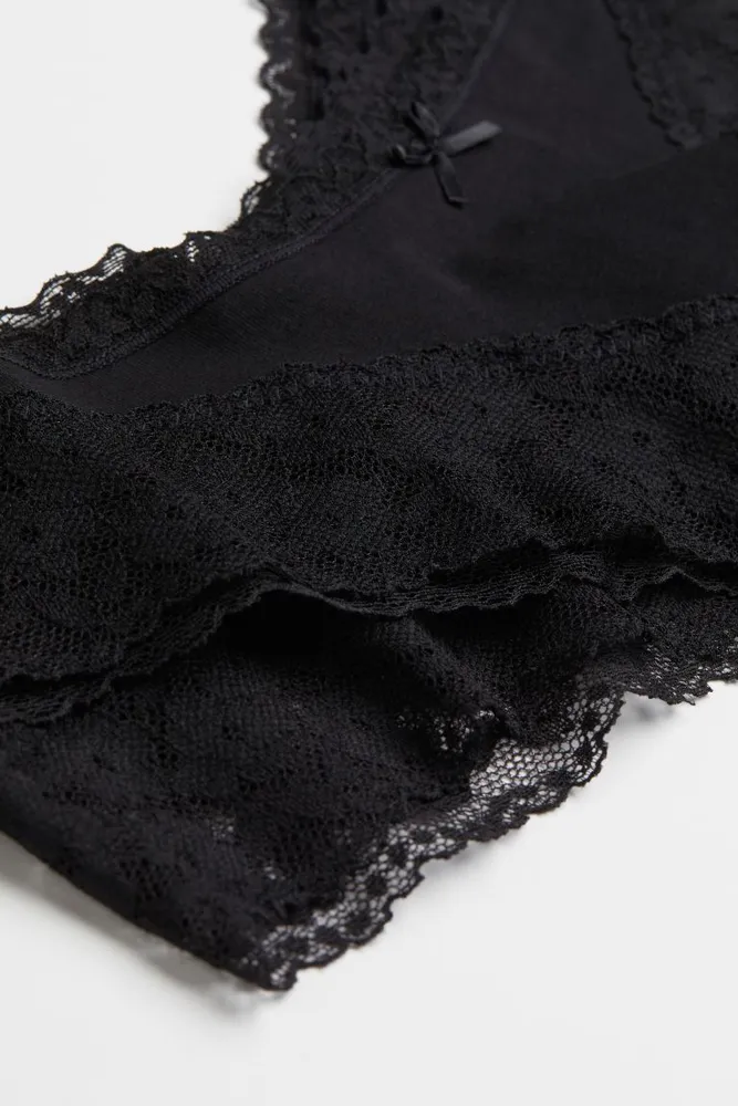 Black cotton brazilian briefs