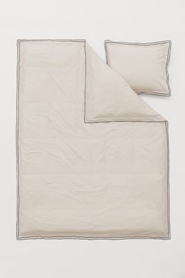 Linen-blend Twin Duvet Cover Set