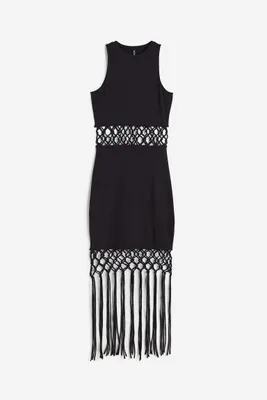 Cut-out Dress with Fringe