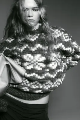 Oversized Jacquard-knit Sweater