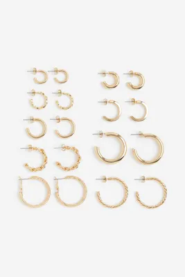 9 Pairs Hoop Earrings