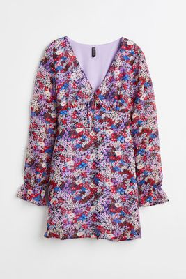 Tie-front Chiffon Dress