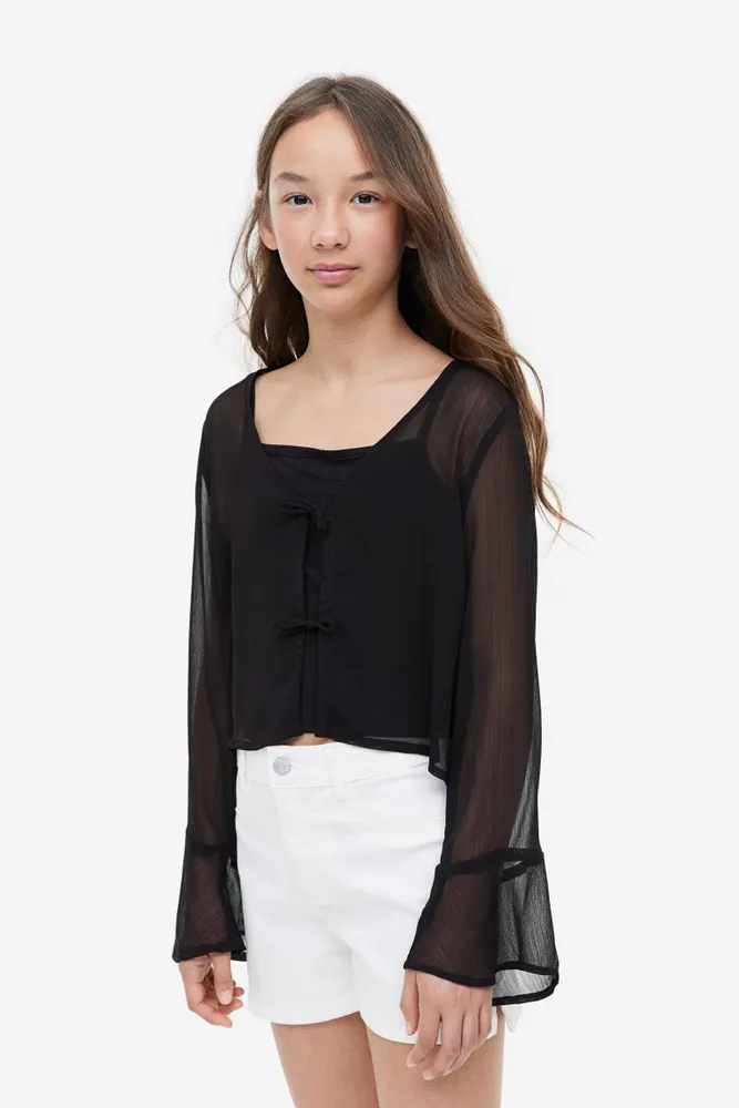 Tie-detail Blouse with Camisole Top