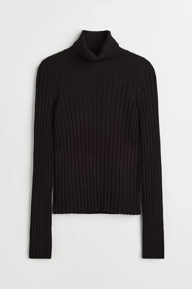 Rib-knit Turtleneck Sweater