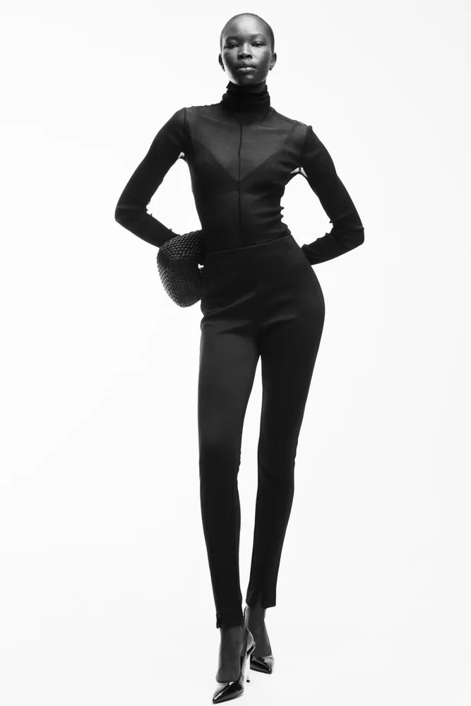 Mesh Turtleneck Top