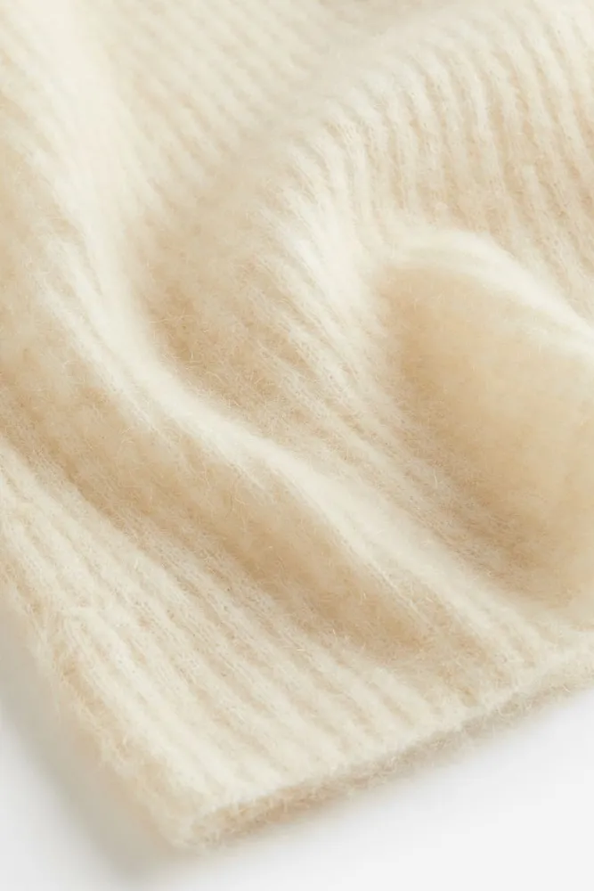 Mohair-blend Rib-knit Sweater