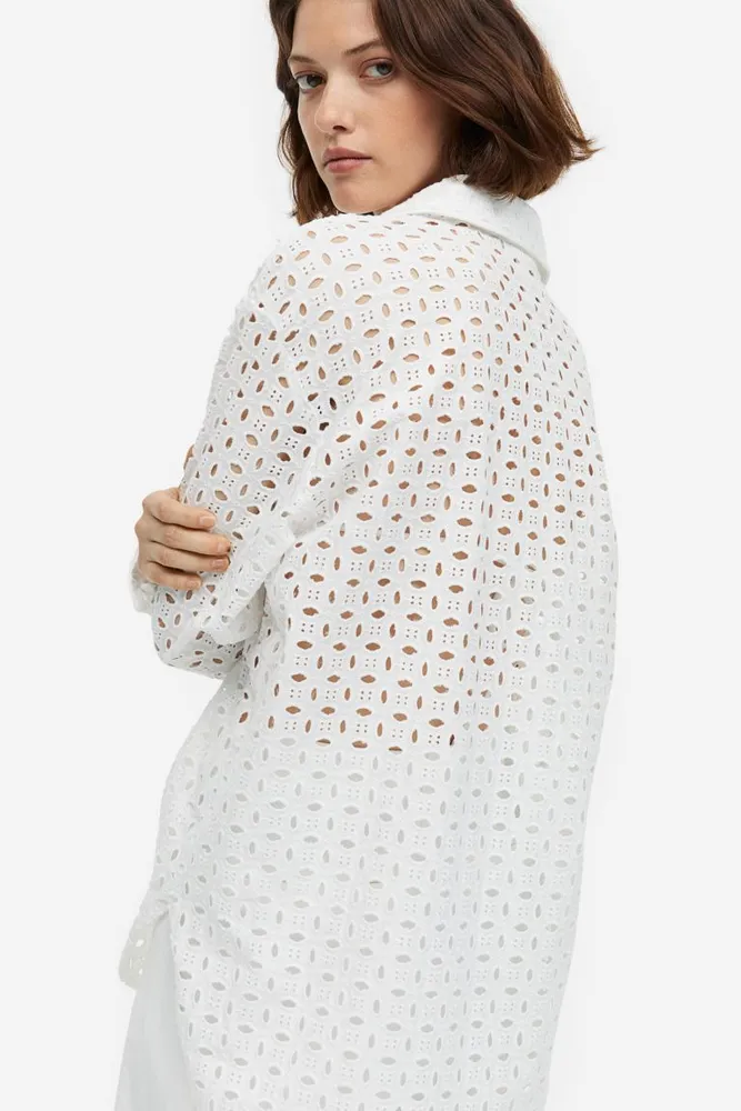 Shirt with Eyelet Embroidery