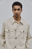Slim Fit Linen-blend Jacket