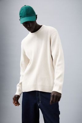 Pull Relaxed Fit en maille côtelée