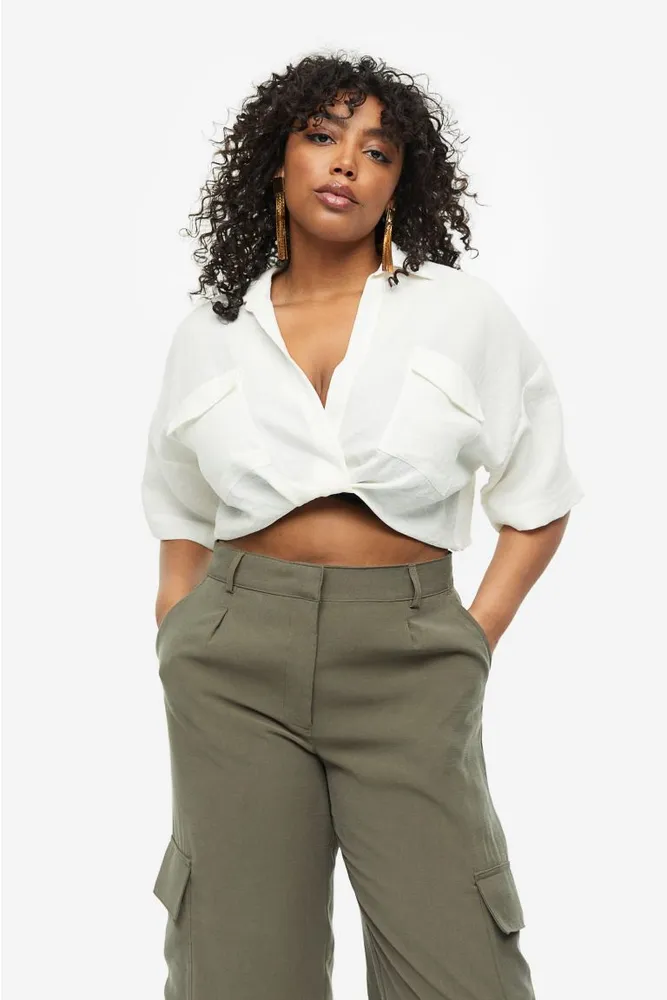 Cropped shirt with knot - Woman