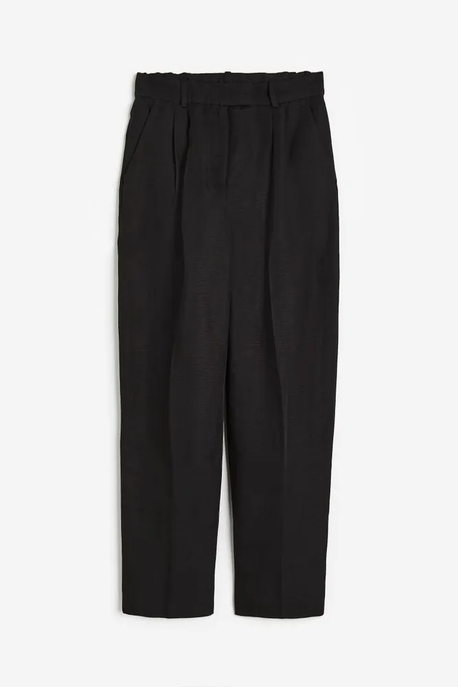 Regular Fit Linen-blend Pants - White melange - Men | H&M US