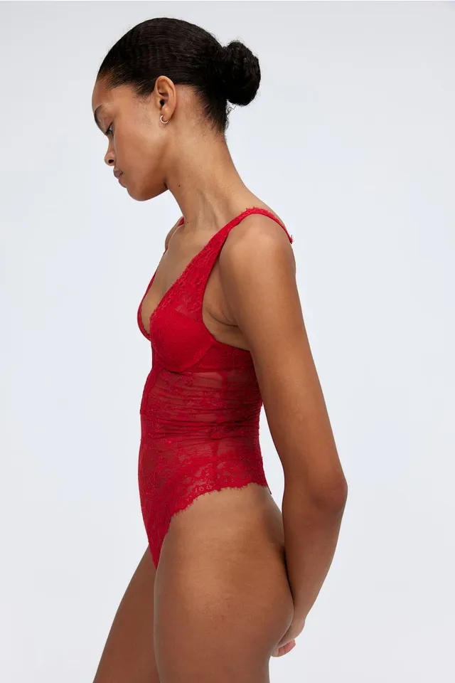 H&M Padded-cup Lace Bodysuit