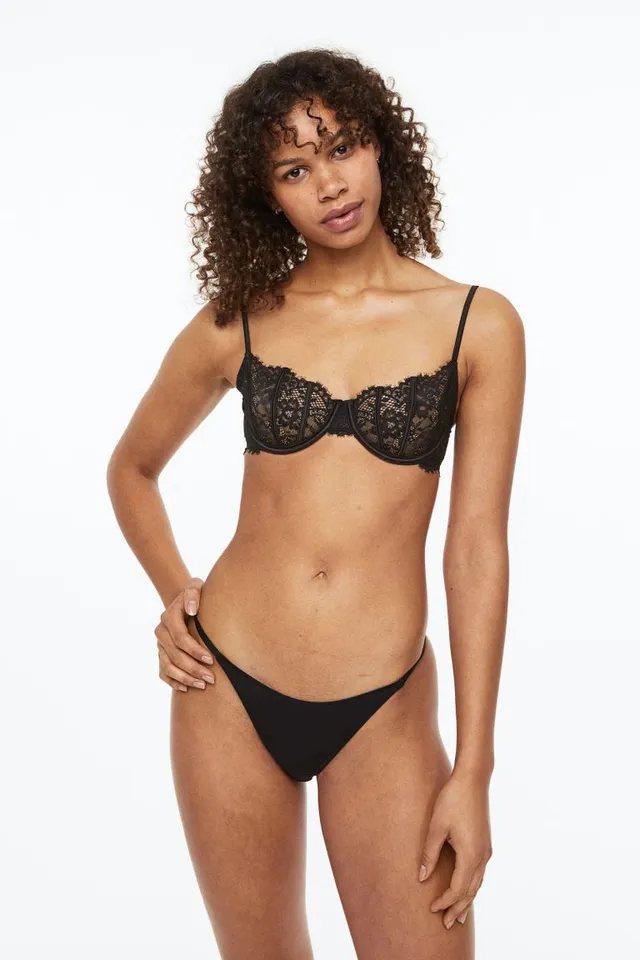 H&M Non-padded Lace Balconette Bra