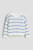 Cotton Hole-knit Sweater