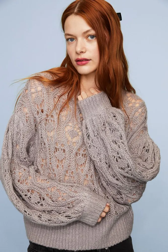 Pointelle knit sweater