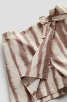 Patterned Linen-blend Skort