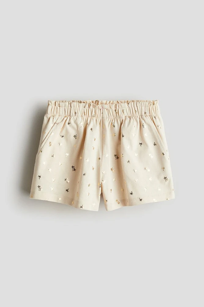 Patterned Paper-bag Shorts